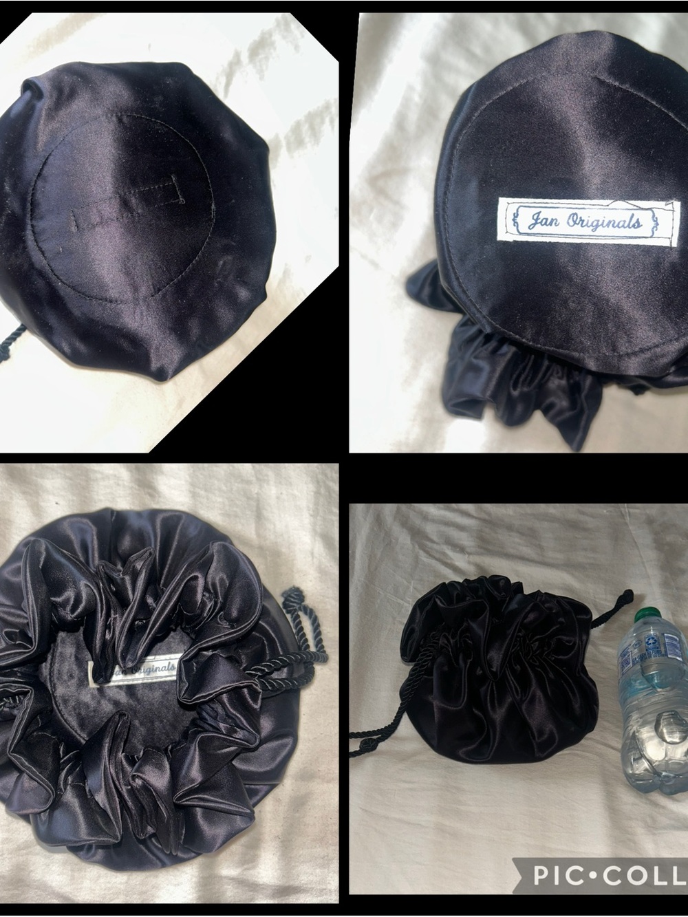 Black Satin Evening Drawstring Pouch W/ Two Elegant Evening Gloves - Picture 6 of 15